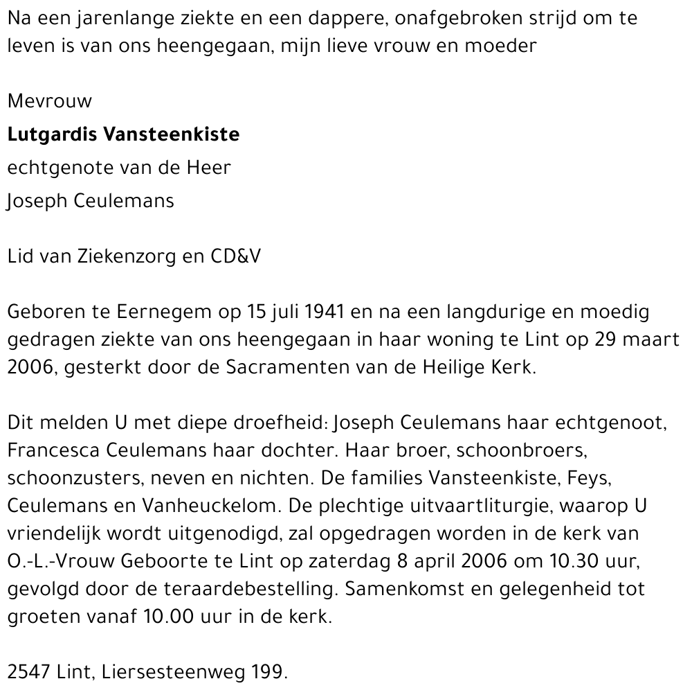 Lutgardis VANSTEENKISTE