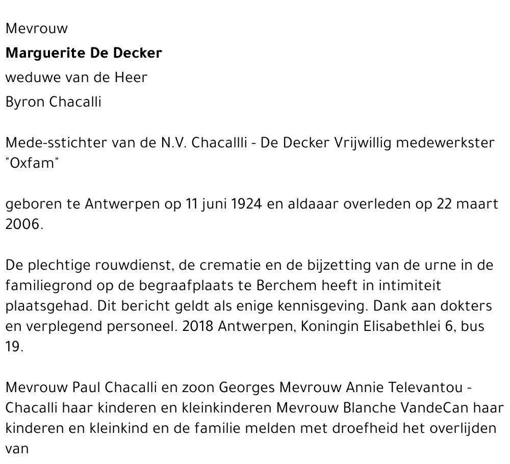 marguerite de decker