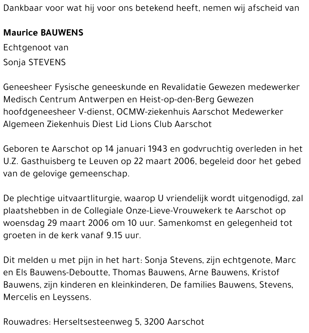 Maurice BAUWENS