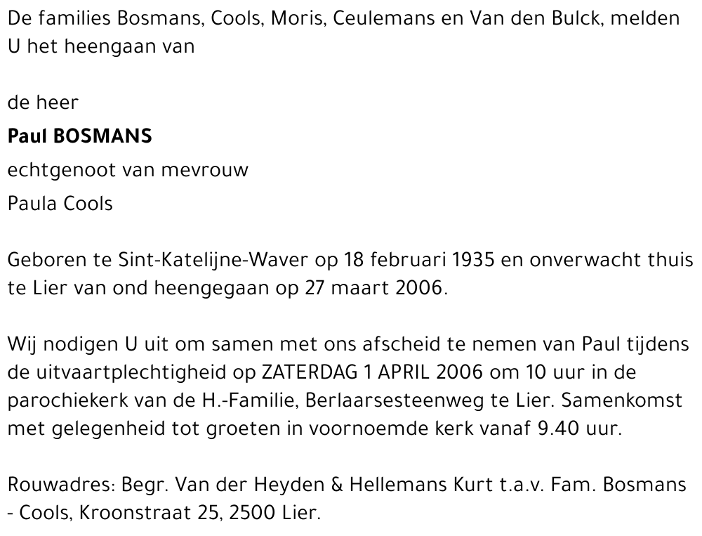 Paul BOSMANS