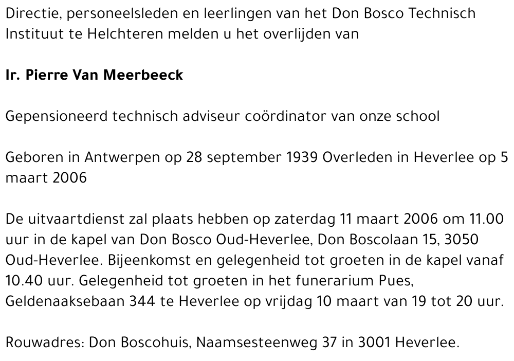 Pierre Van Meerbeeck