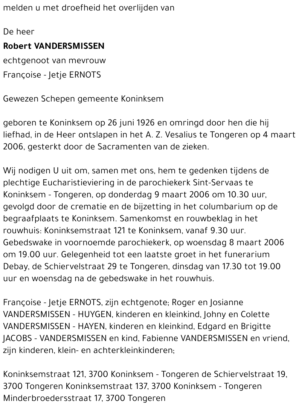 Robert Vandersmissen