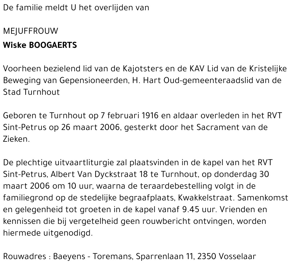 Wiske BOOGAERTS