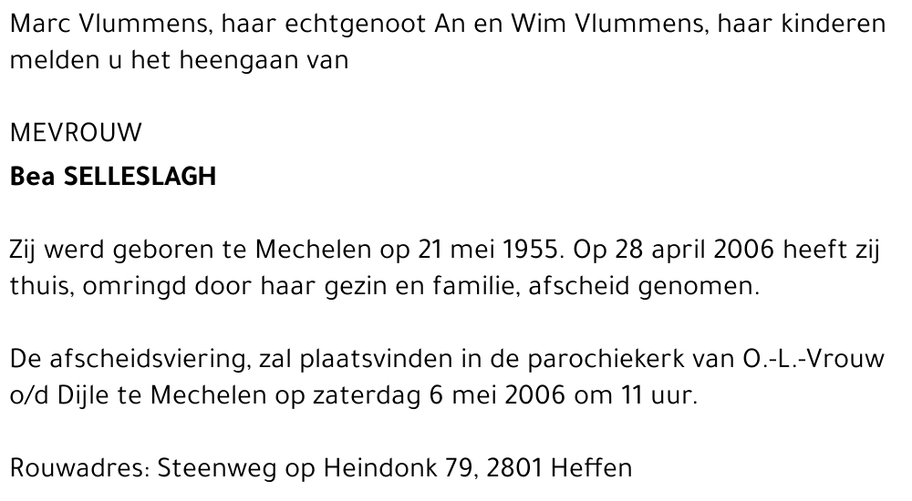 Bea SELLESLAGH