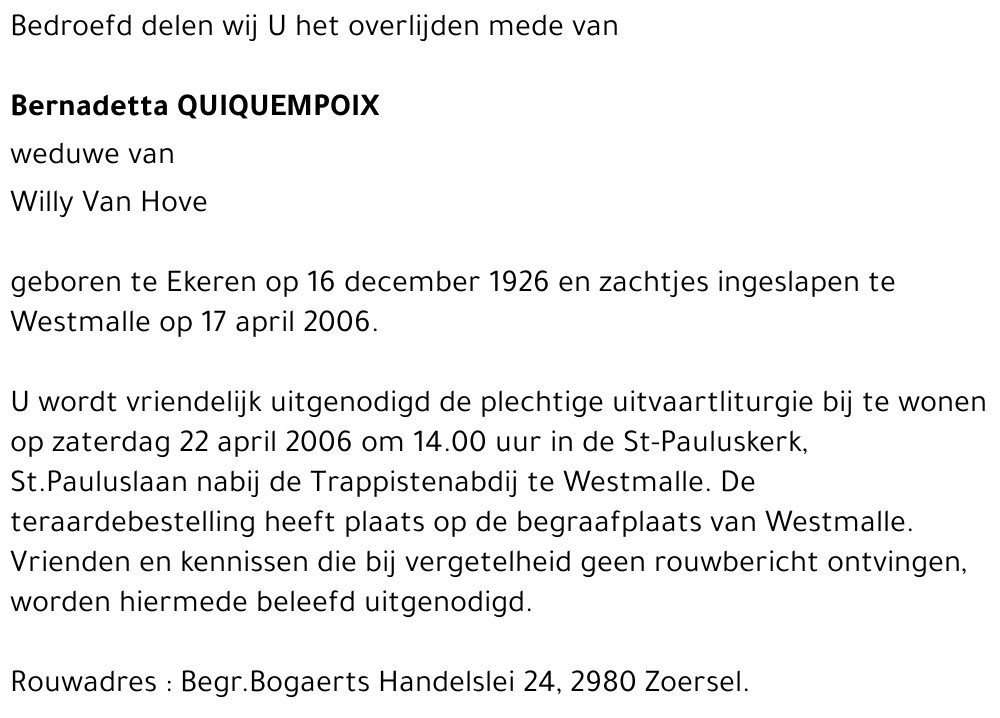 Bernadetta QUIQUEMPOIX