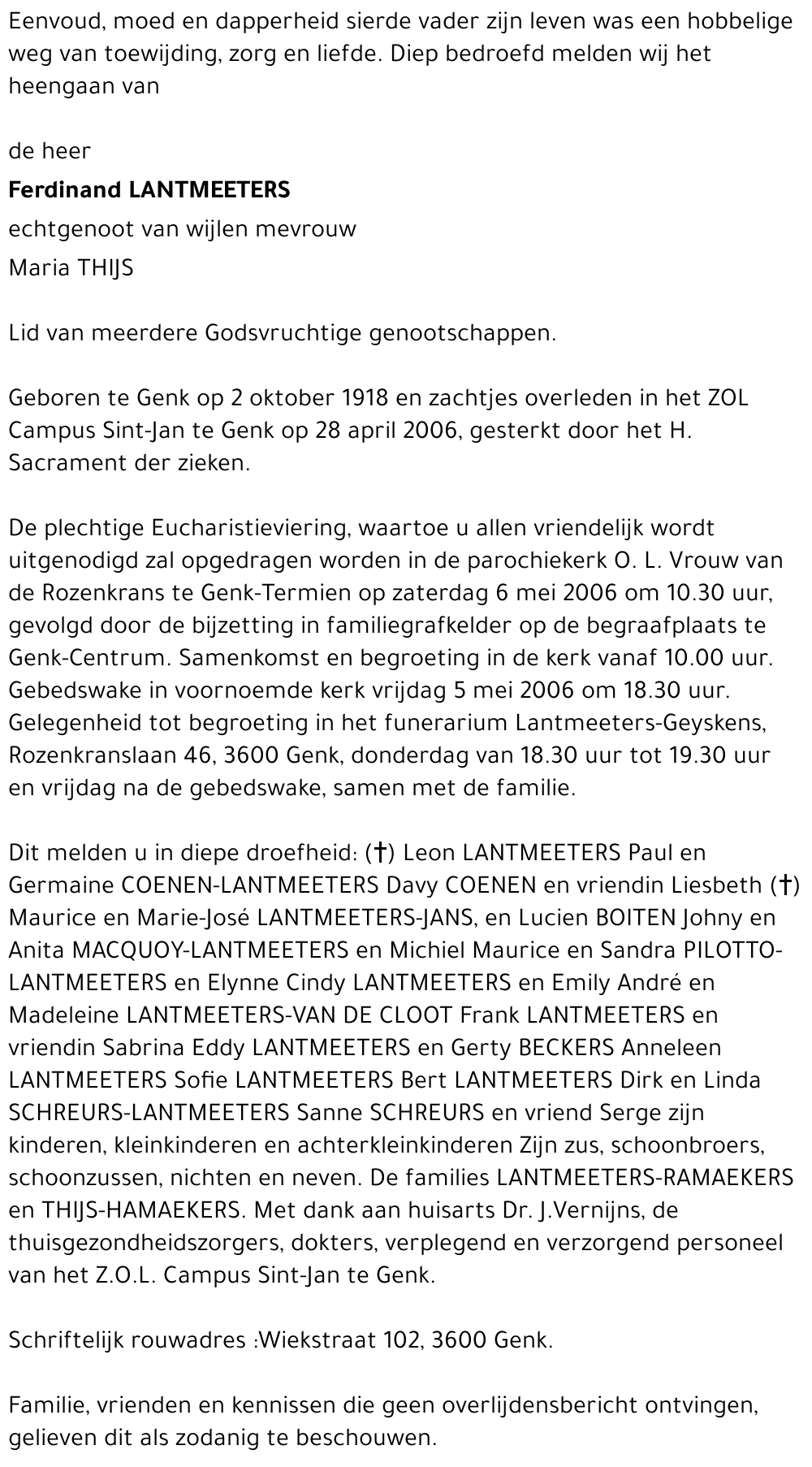 Godefriedus (Ferdinand) LANTMEETERS