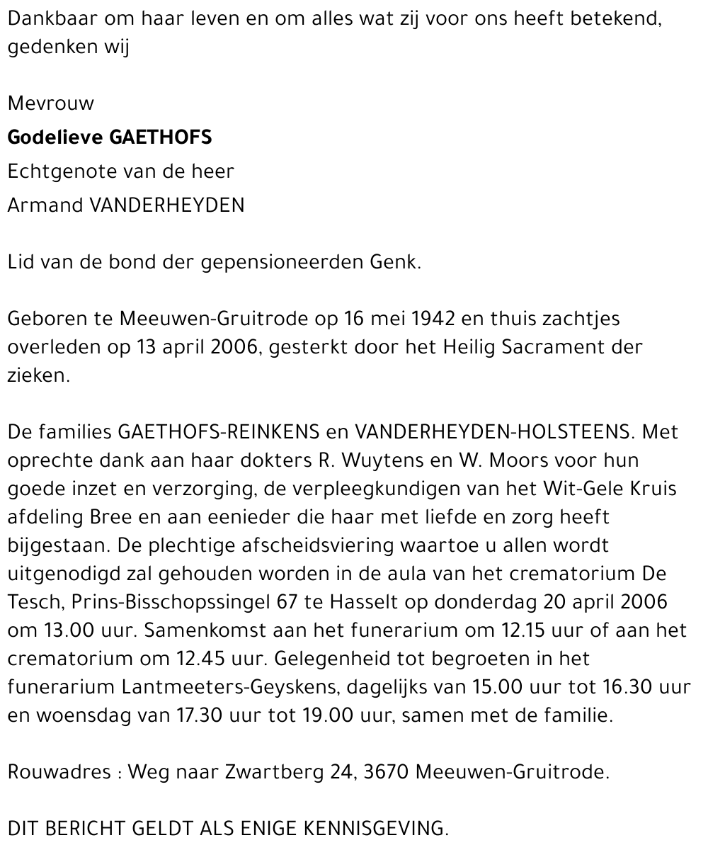 Godelieve GAETHOFS