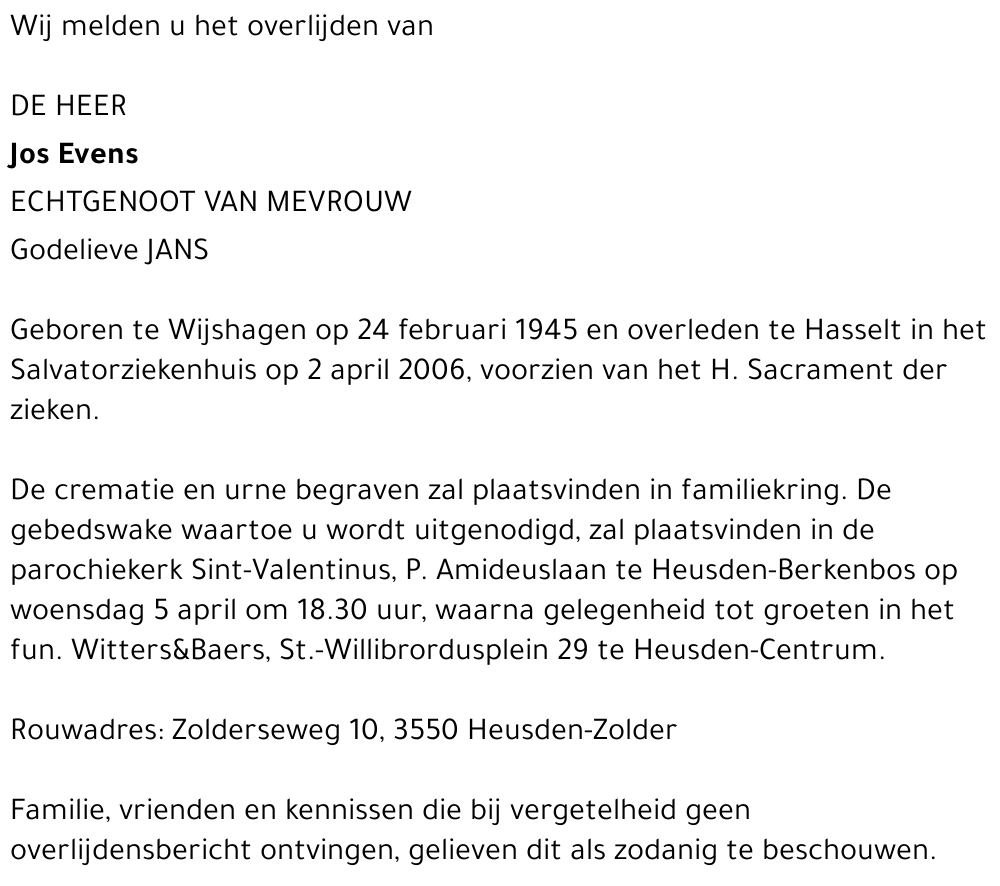 Jos Evens