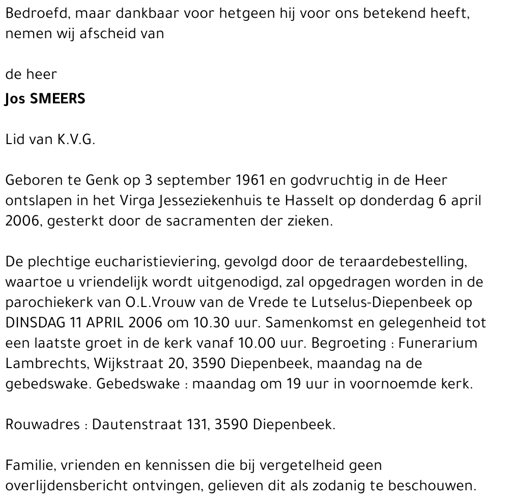 Jos SMEERS