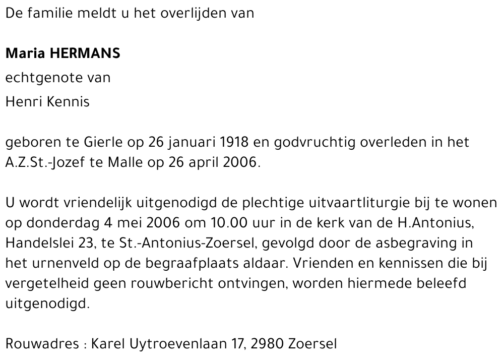 Maria HERMANS
