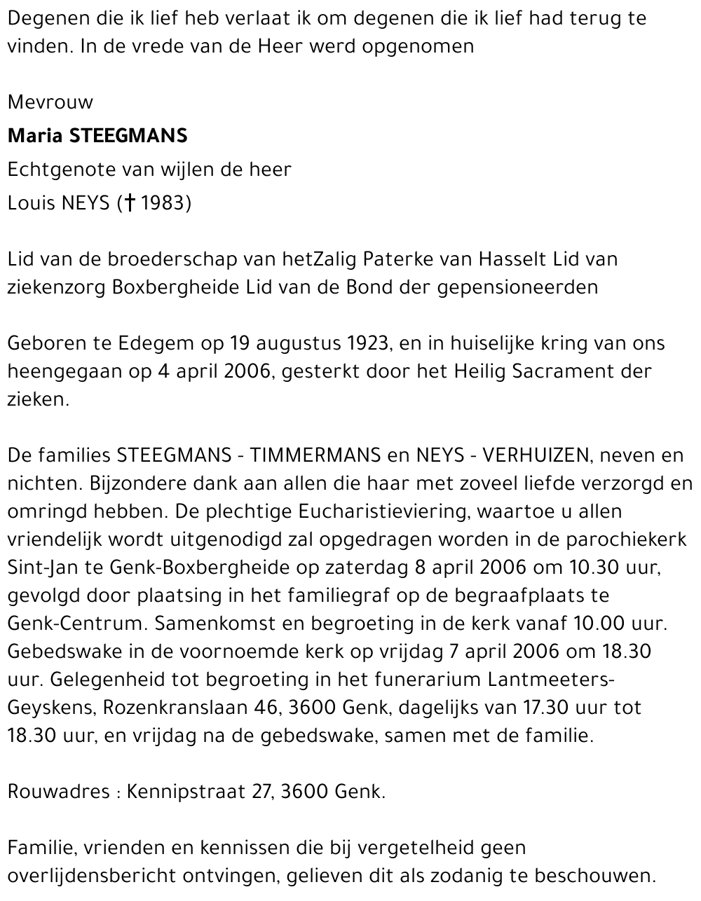 Maria STEEGMANS