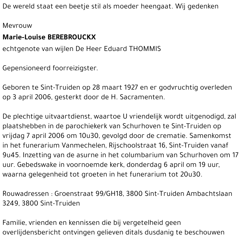 Marie-Louise Berebrouckx