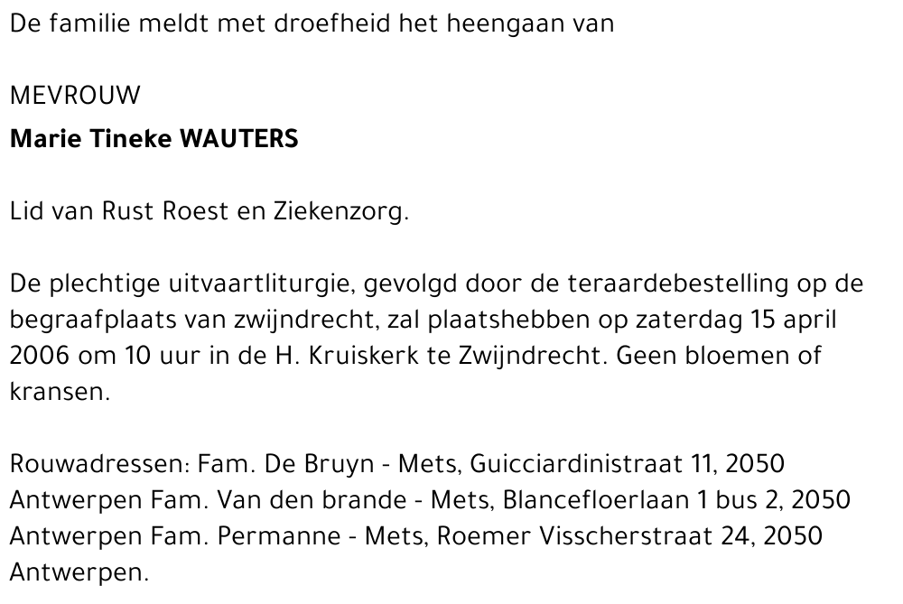 Marie Tineke Wauters
