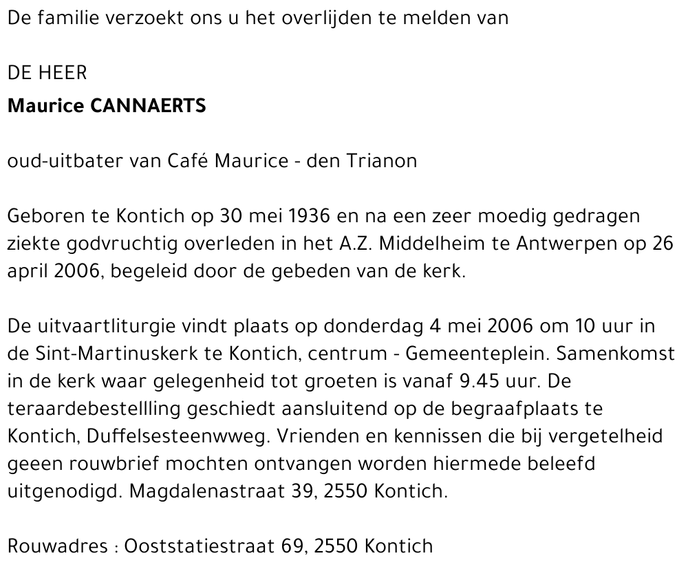 Maurice CANNAERTS