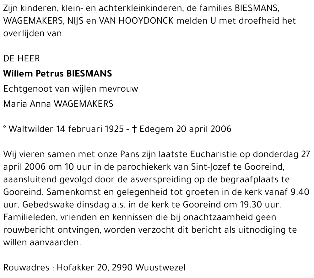 Willem BIESMANS