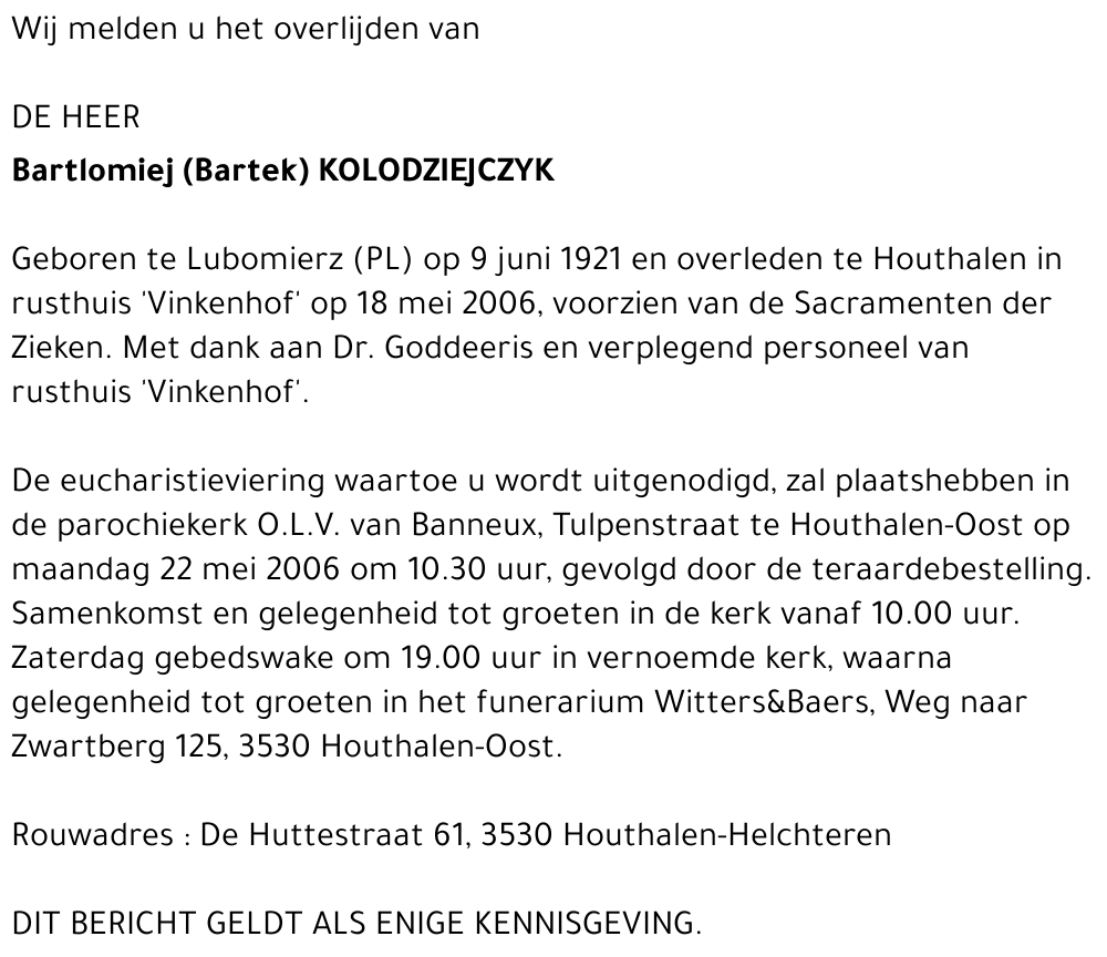 Bartlomiej (Bartek) Kolodziejczyk