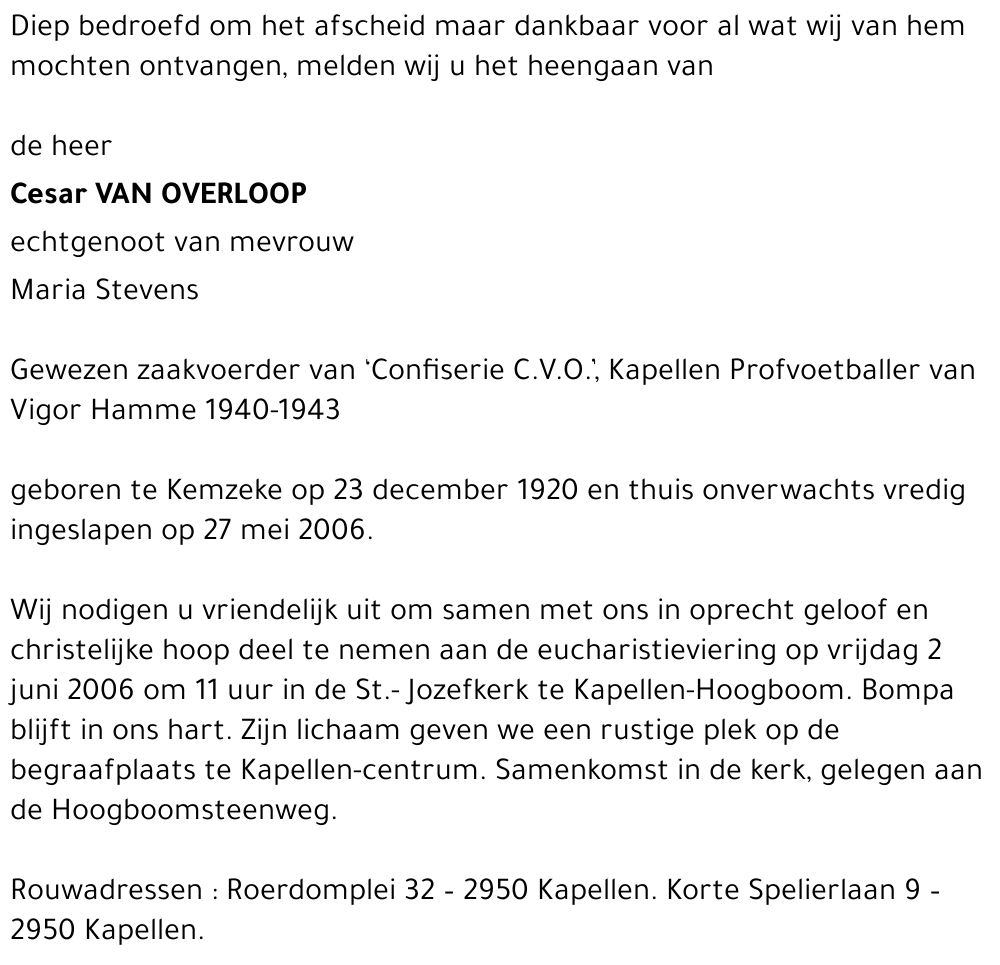 Cesar Van Overloop