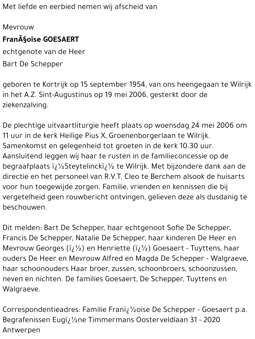 Franï¿½oise GOESAERT