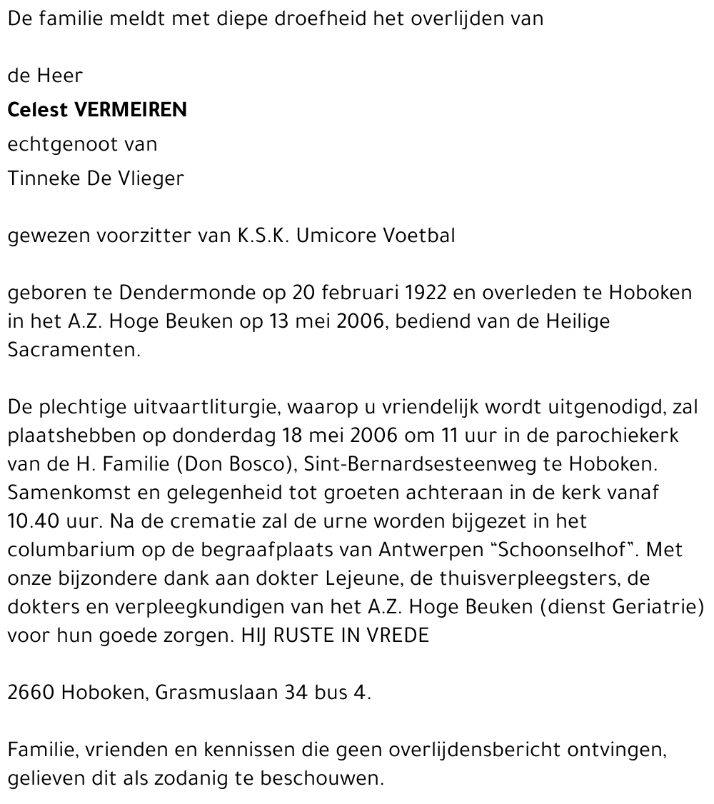 Gustaaf Celest Vermeiren