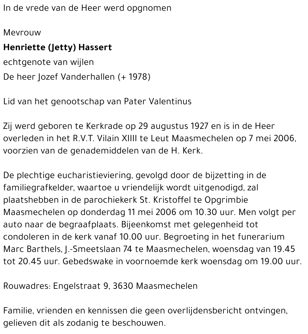 Henriette (Jetty) Hassert