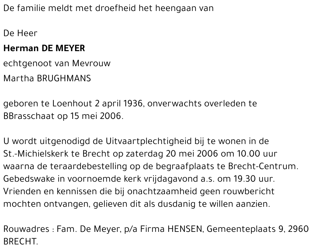 Herman De Meyer