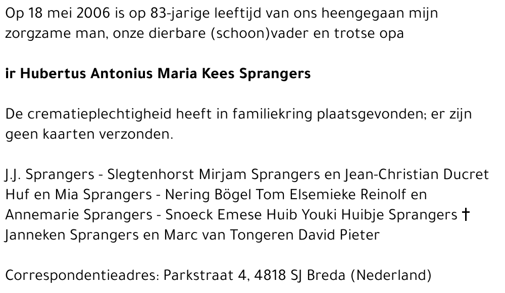 Hubertus SPRANGERS
