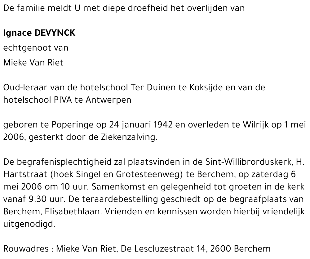 Ignace DEVYNCK