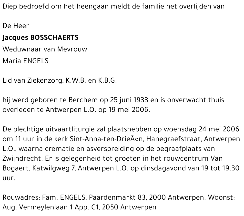 Jacques BOSSCHAERTS