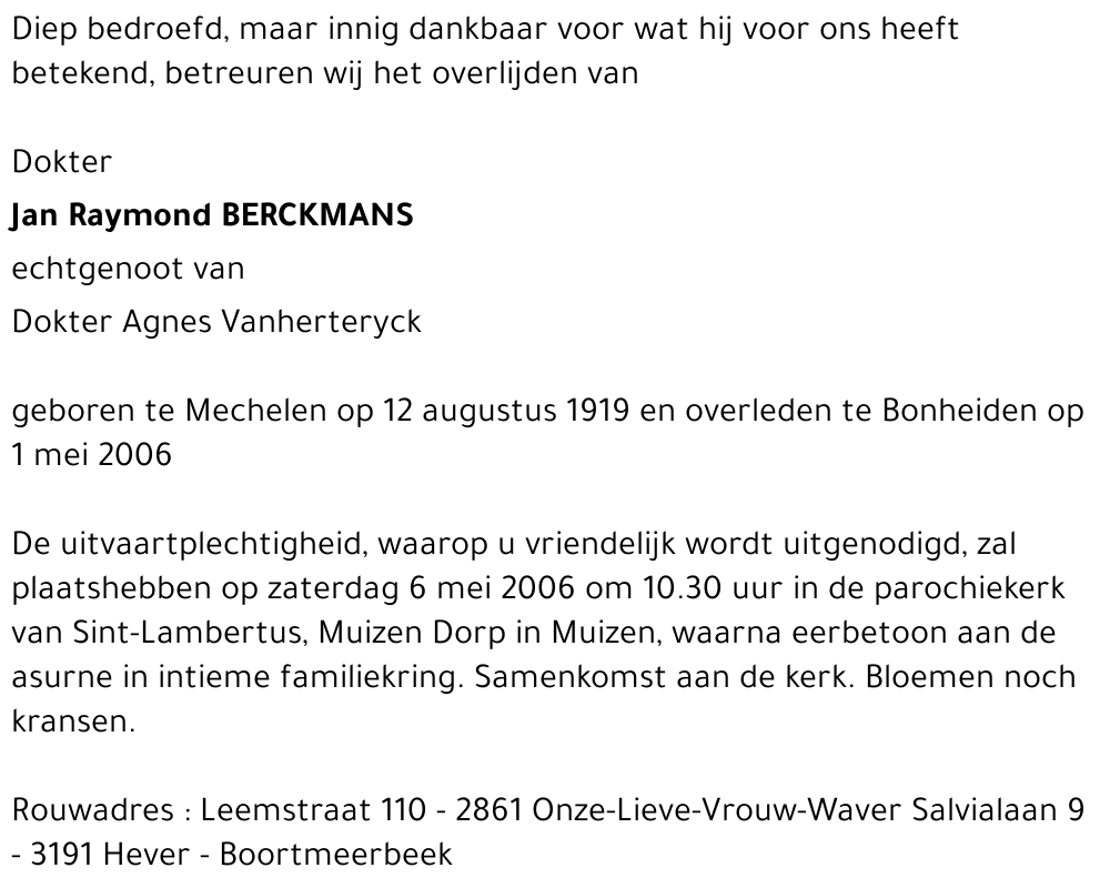 Jan Raymond Berckmans