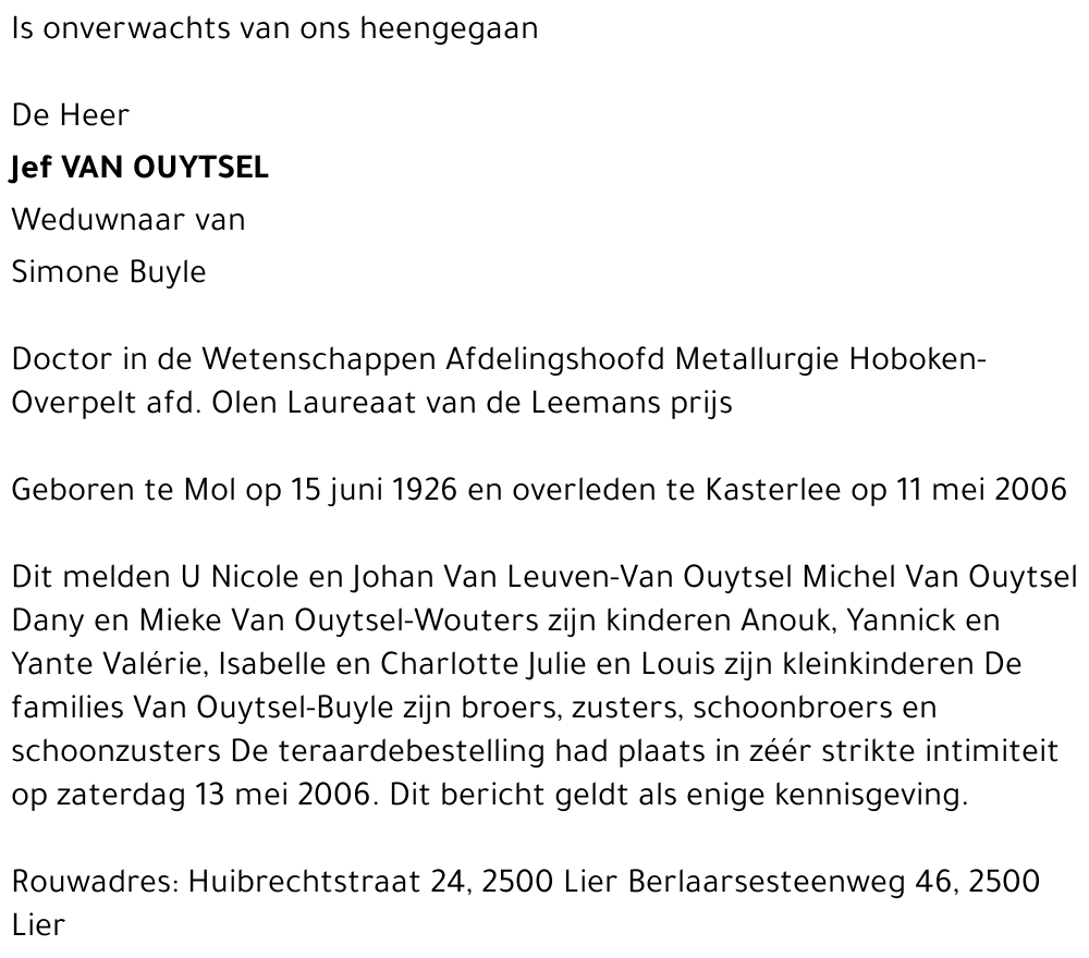 Jef Van Ouytsel