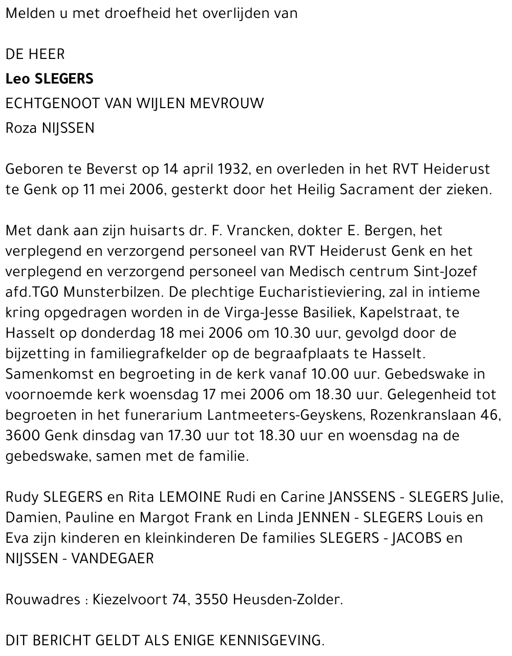 Leo SLEGERS