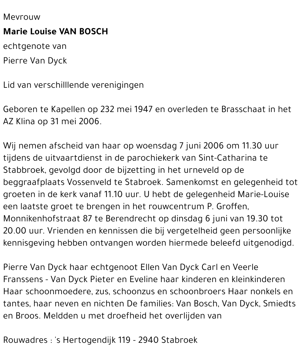 Marie-Louise VAN BOSCH