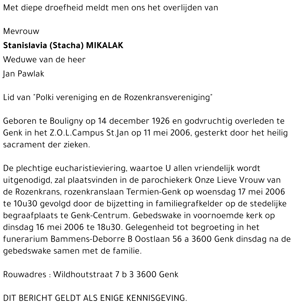 Stanislavia (Stacha) Mikalak