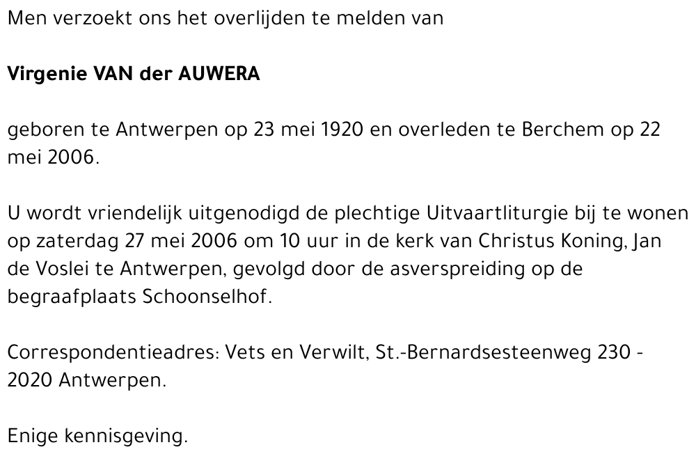 Virgenie Van der Auwera