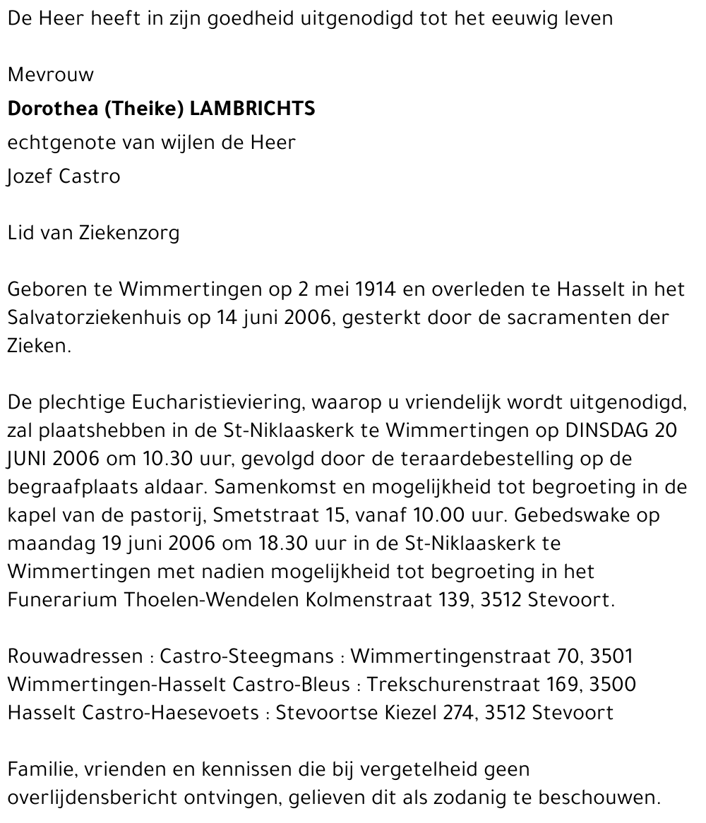 Dorothea (Theike) Lambrichts