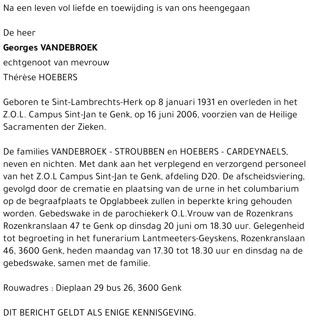 Georges VANDEBROEK