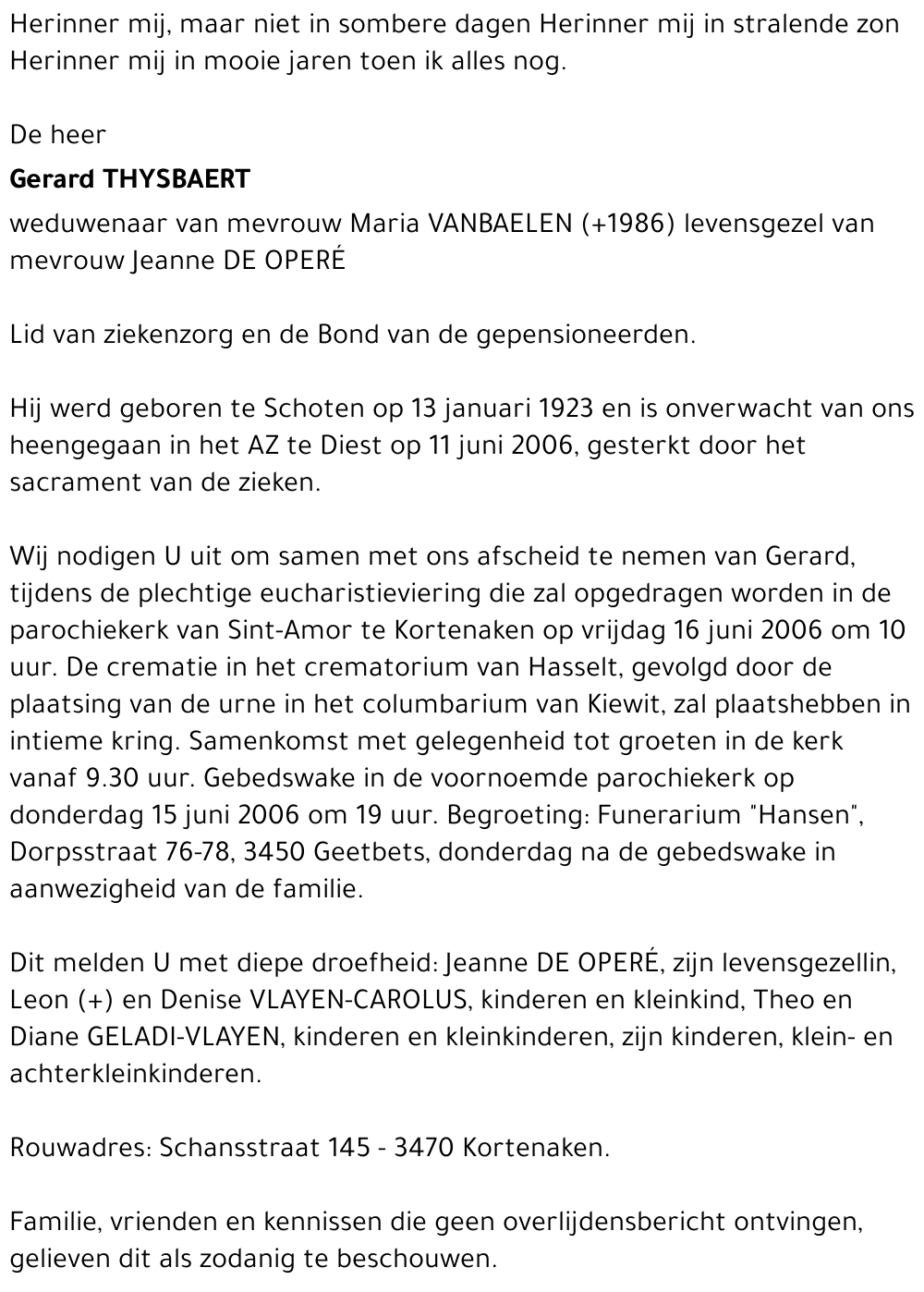 Gerard THYSBAERT