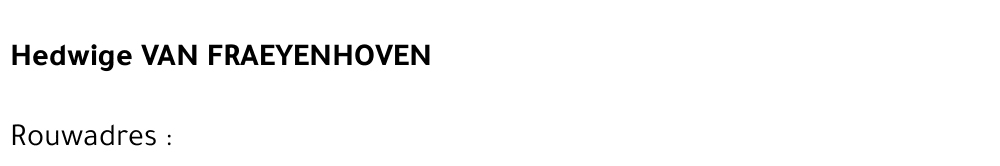 Hedwige Van Fraeyenhoven