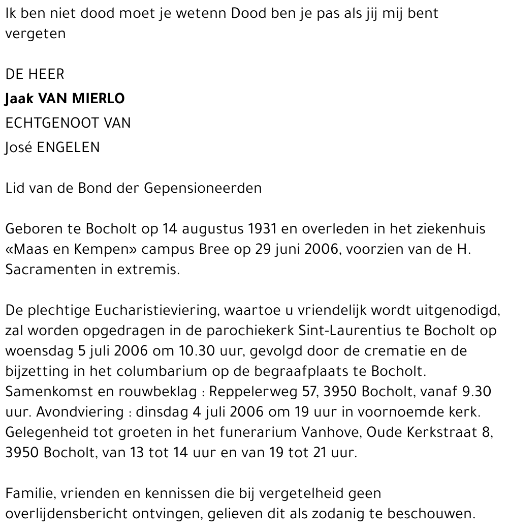 Jaak Van Mierlo