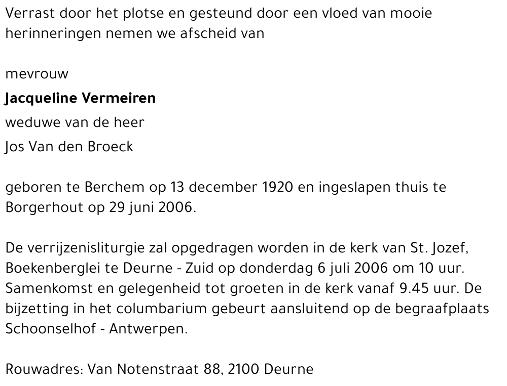 Jacqueline Vermeiren