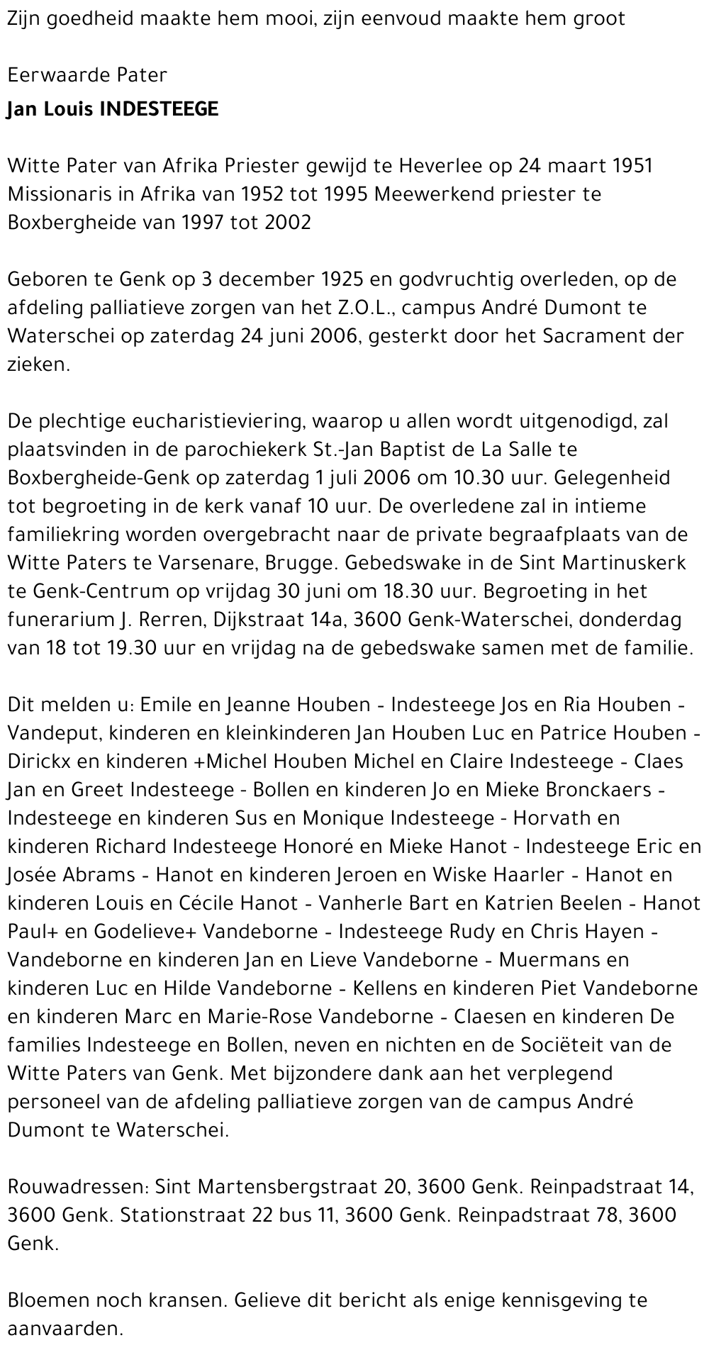 Jan Louis INDESTEEGE