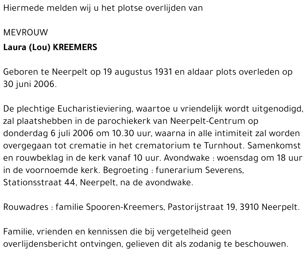 Laura (Lou) Kreemers