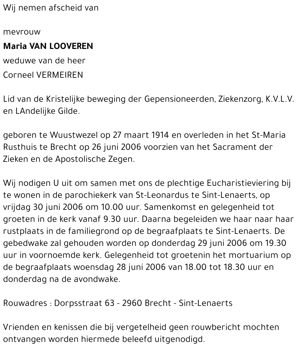 Maria Van Looveren
