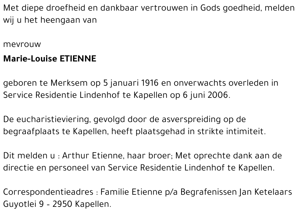 Marie Louise Etienne