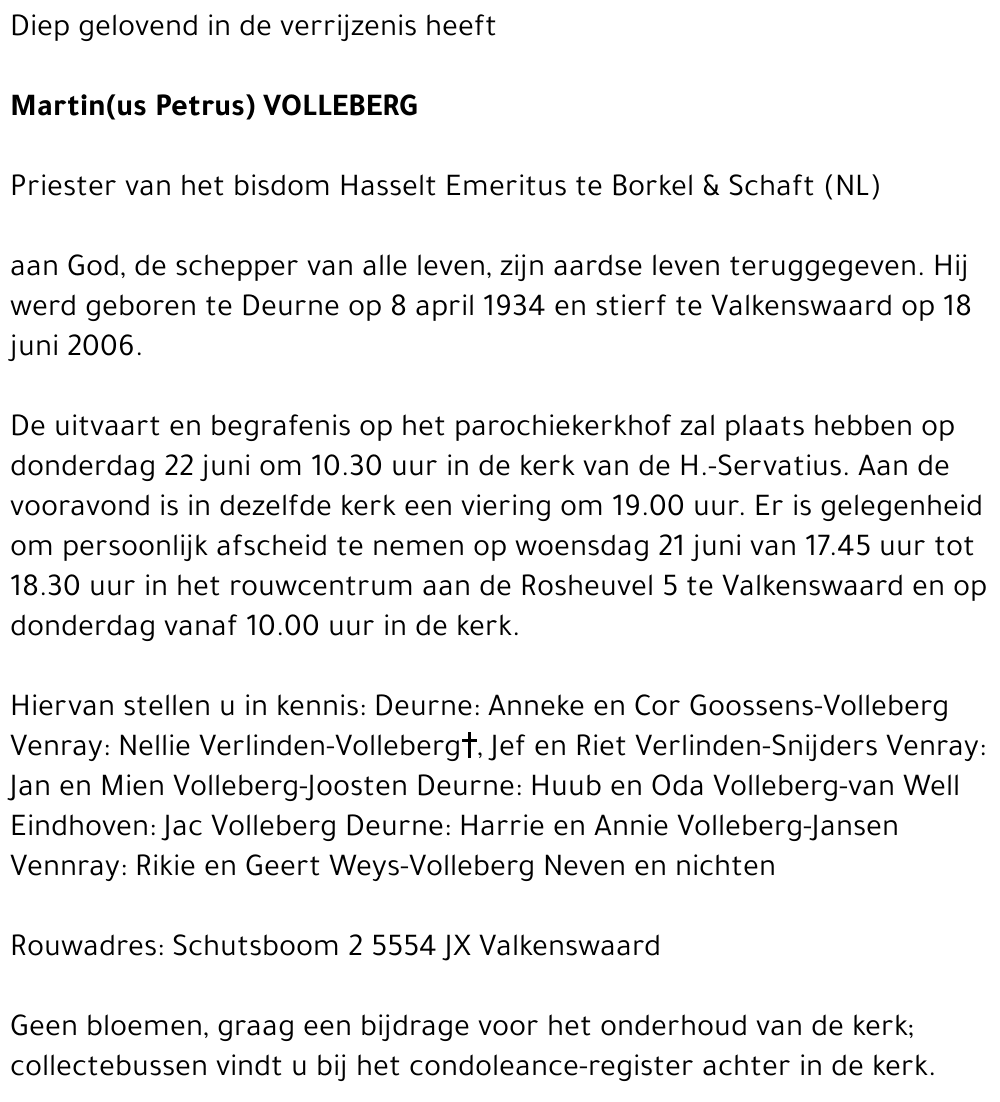 Martin(us Petrus) Volleberg