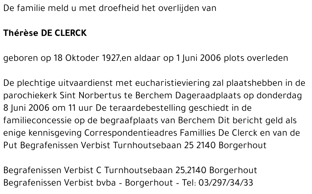 Thérèse DE CLERCK