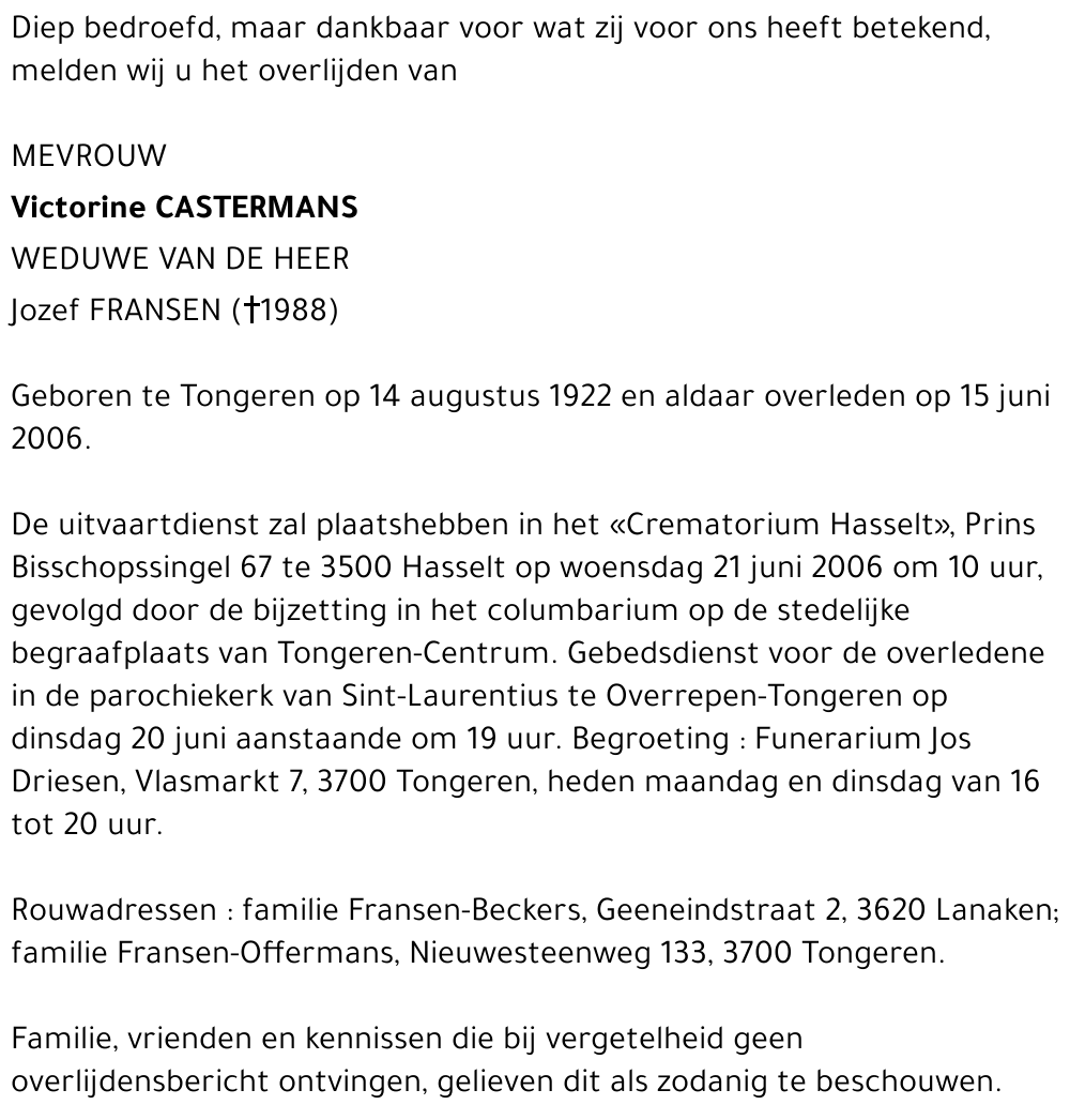 Victorine Castermans