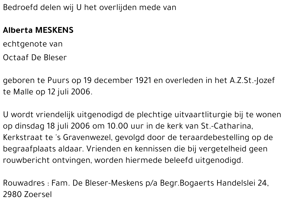 Alberta MESKENS
