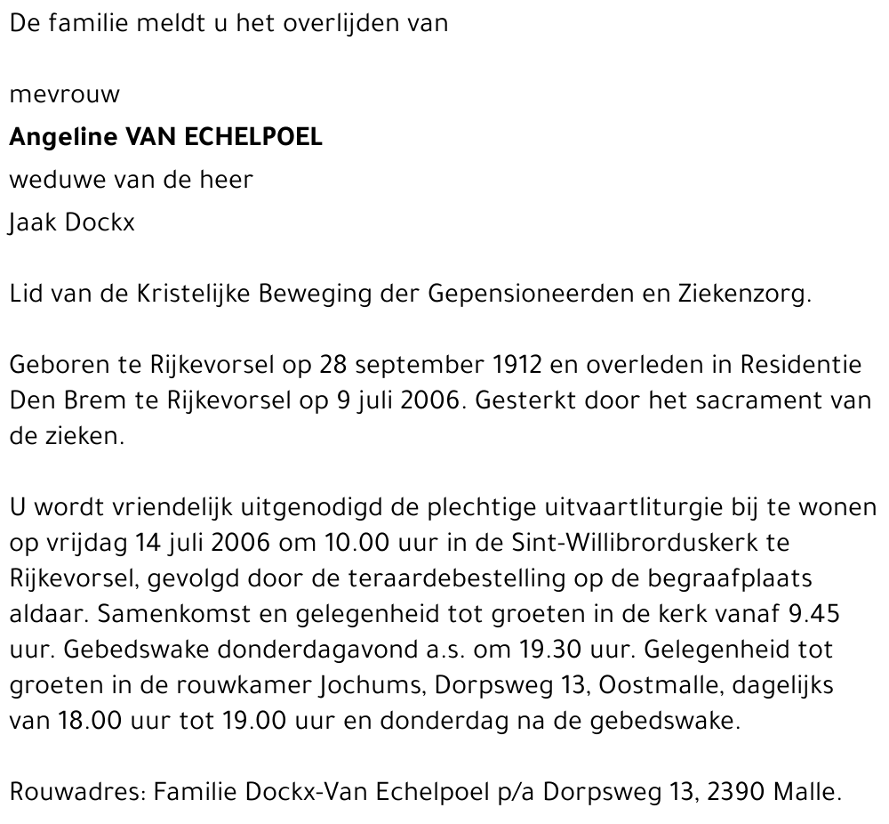 Angeline Van Echelpoel