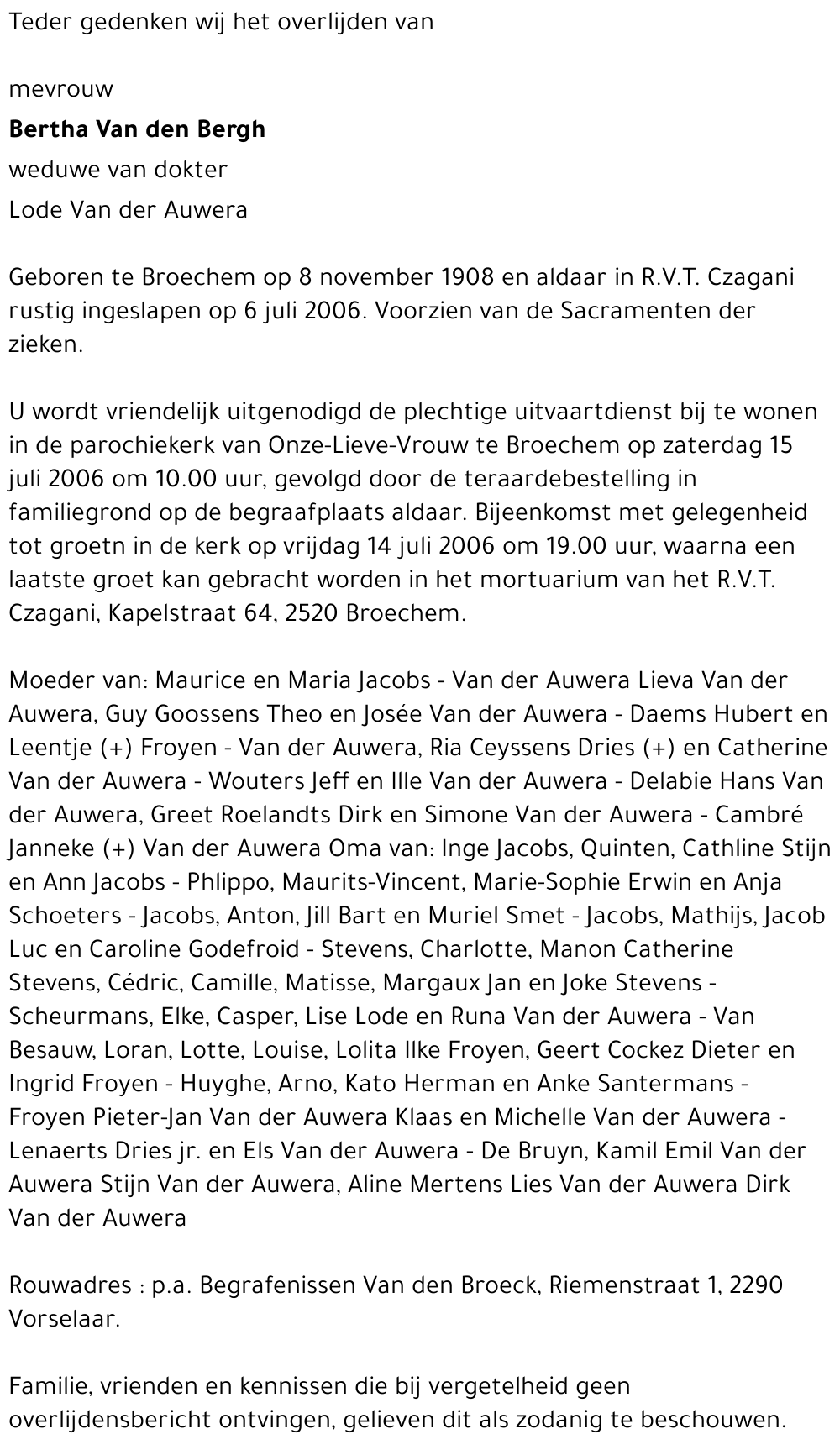 Bertha Van den Bergh